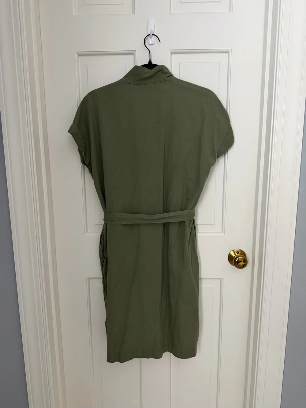 Old Navy Olive Green Button-Front Shirt Dress